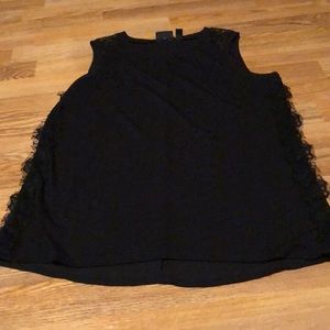 A.n.a petite pm black top with lace on sides